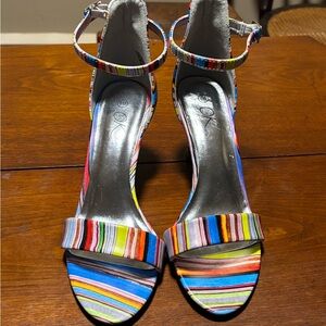 Colorful Striped Heels